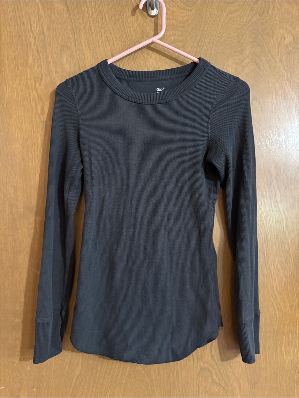 GAP Black Ribbed Long-Sleeve Thermal Tee